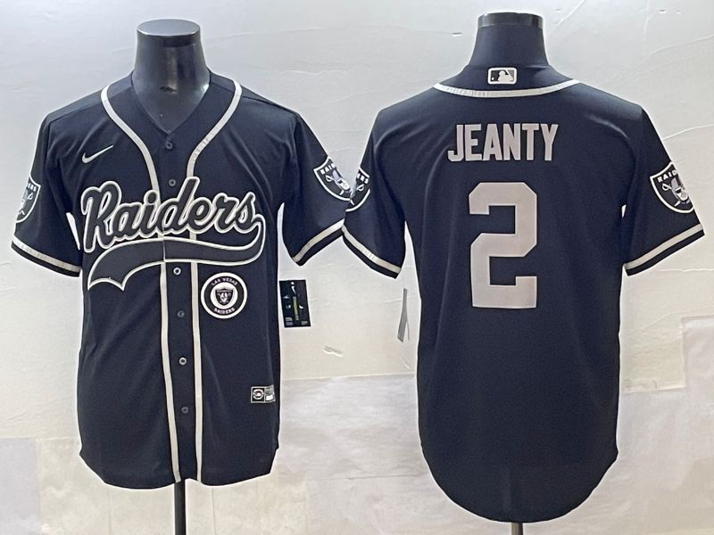 Men 2025 Oakland Raiders 2 Jeanty Black Joint Name Nike Limited NFL Jersey style 19